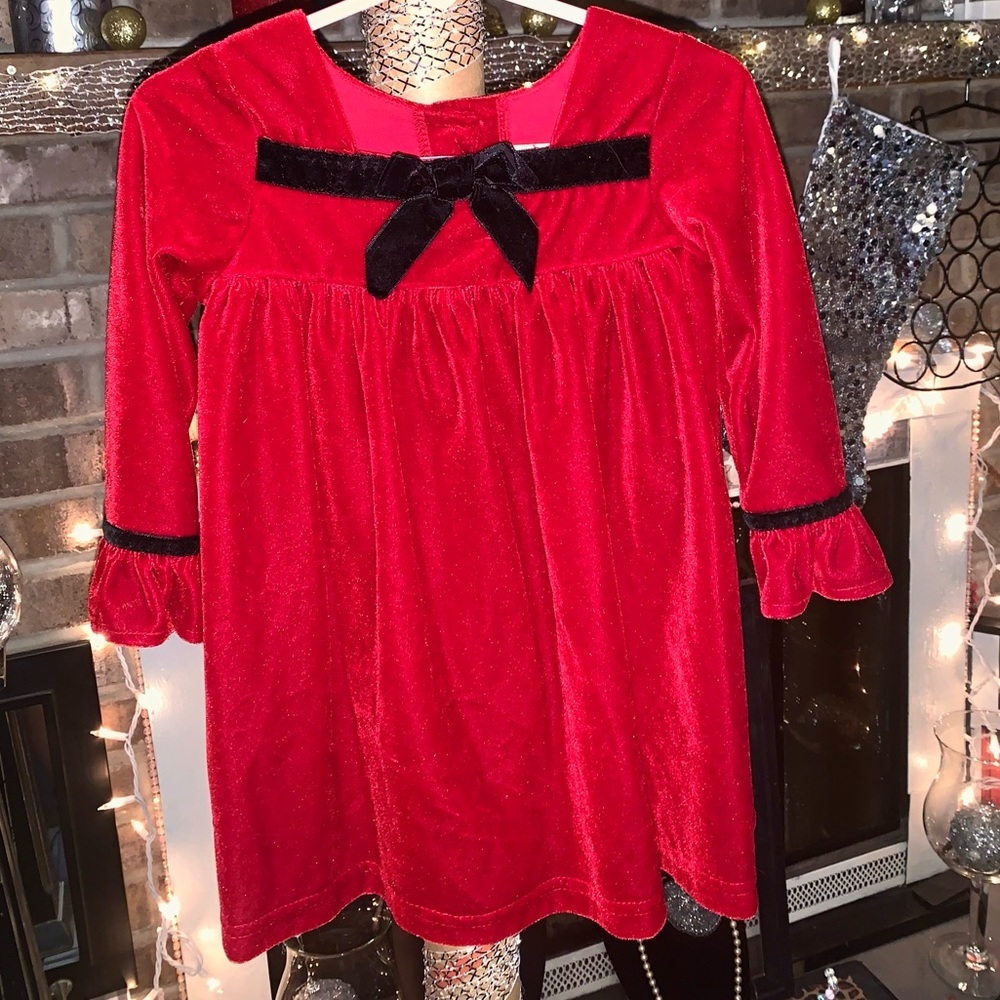 Goodlad Baby girl Red Velvet Holiday Dress size 24 months